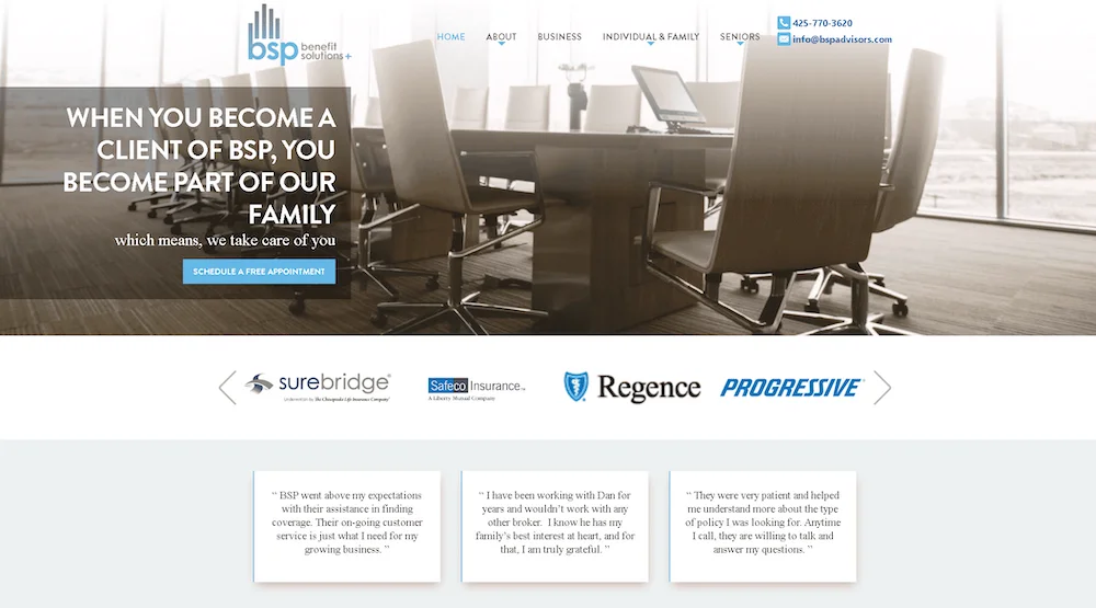 BSP Advisors Website Screenshot