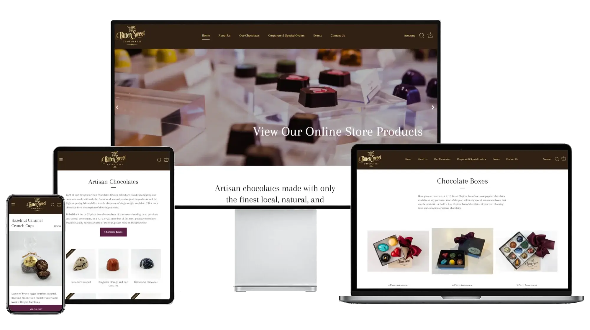 Bittersweet Chocolates on desktop and mobile