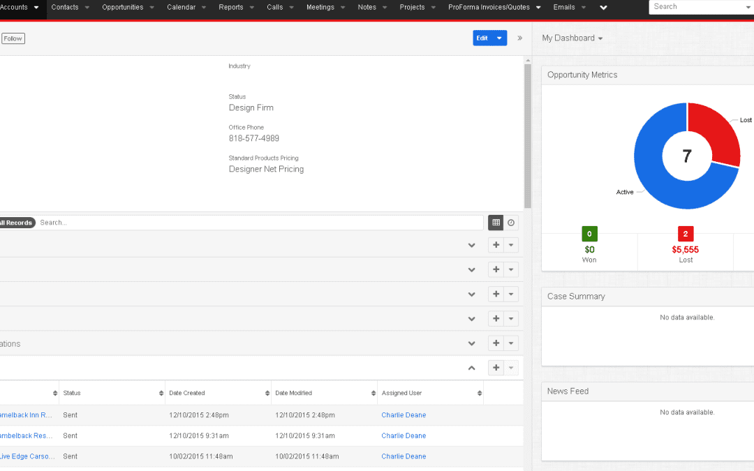 SugarCRM Dynamic Data and Menus / Dropdowns