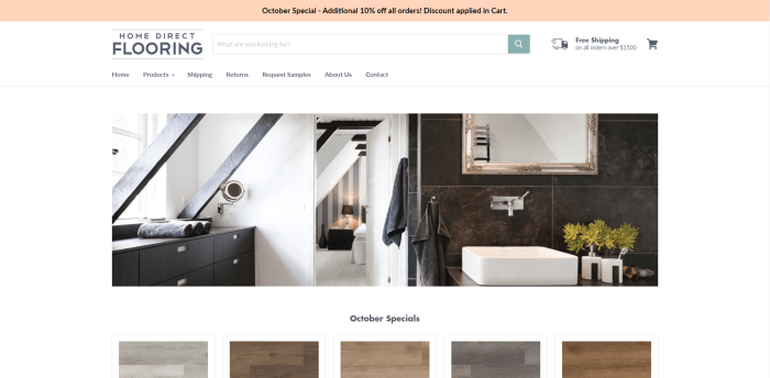 Shopify Customized Theme – Home Direct Flooring | Columbus, OH