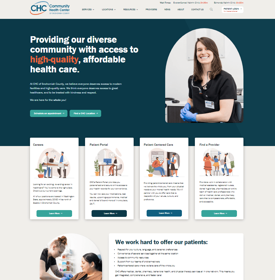 chc-sno homepage screenshot
