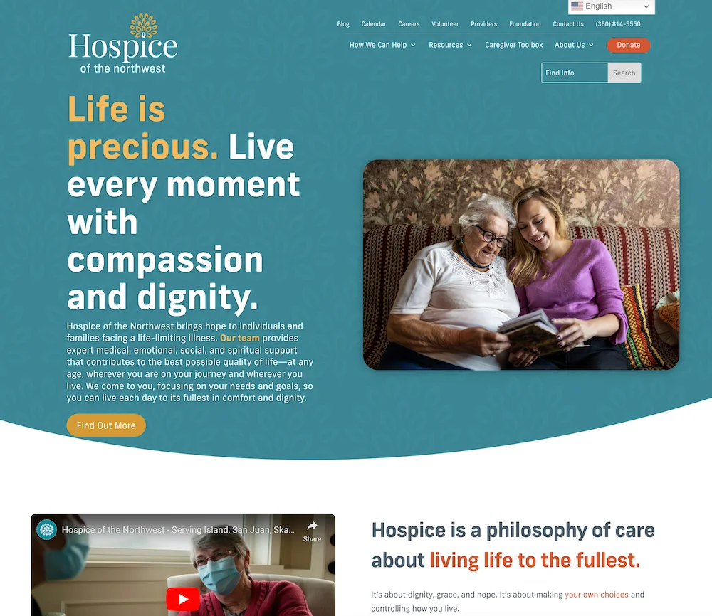 hospice of the northwest screenshot