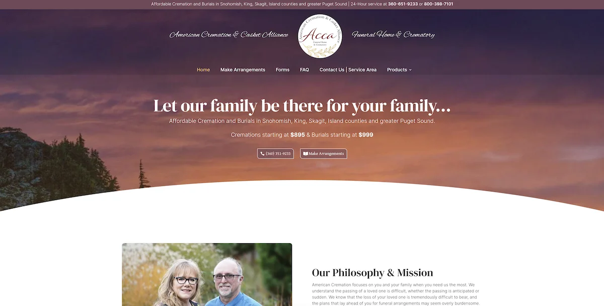 American Cremation homepage