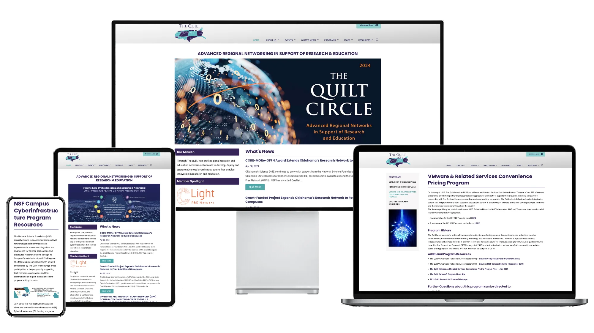 The Quilt on desktop, laptop, mobile, and tablet