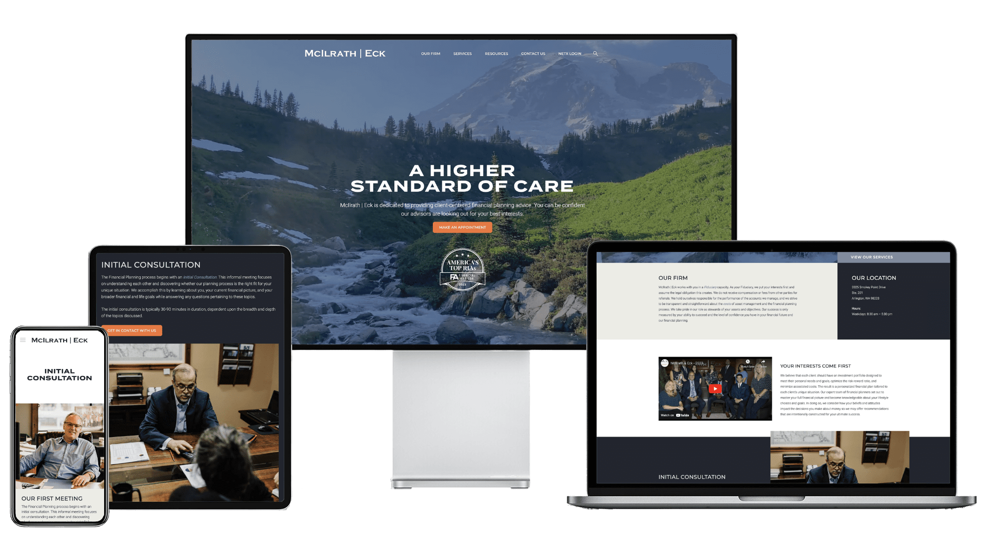Mcilrath & Eck on mobile, tablet, desktop, and laptop