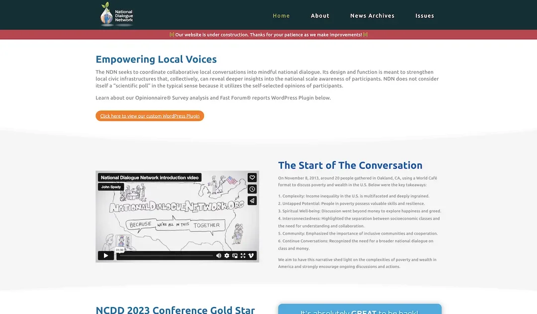A FDGweb Case Study: National Dialogue Network