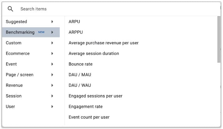 benchmarking options