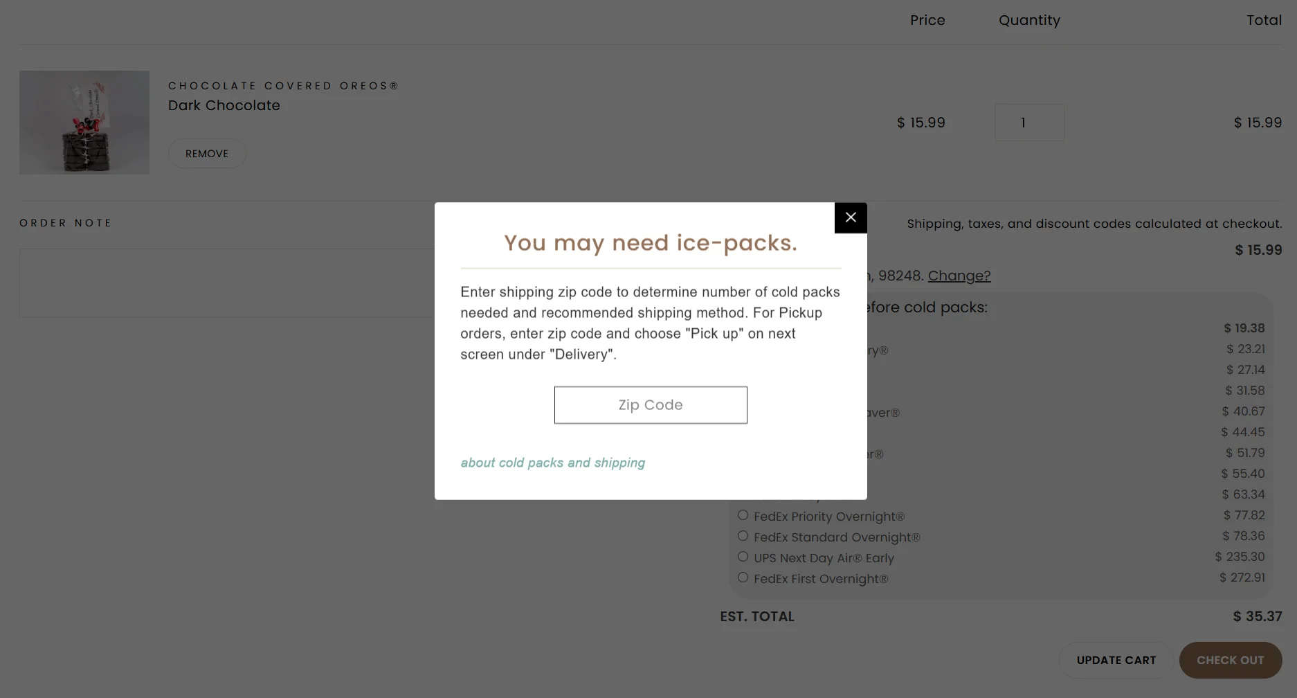 Hercules Candy ice pack notificaiton